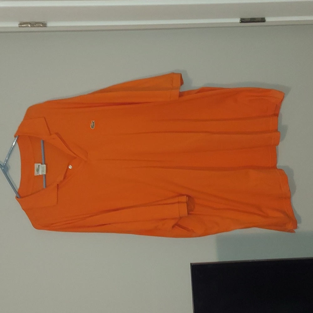 Orange Lacoste Short Sleeve Polo